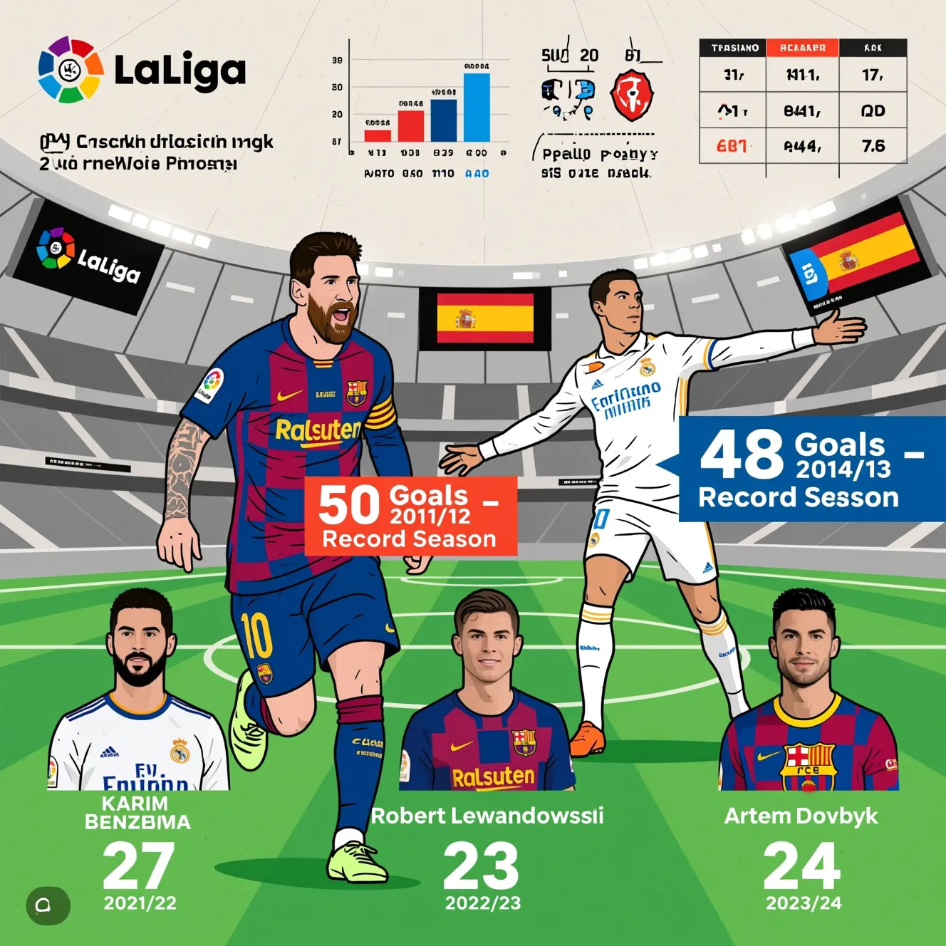 Рекорд результативности за один турнир Испании: кто стал лучший бомбардир ла лиги за сезон в истории.