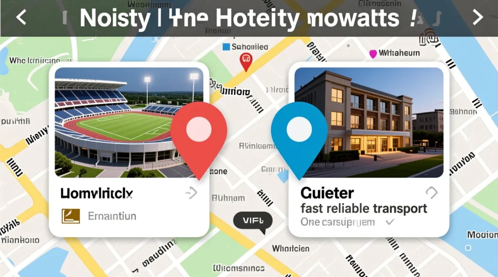 Поездка на футбольный матч в другой город: как быстро и безопасно снять жилье на сутки рядом с ареной. - иллюстрация