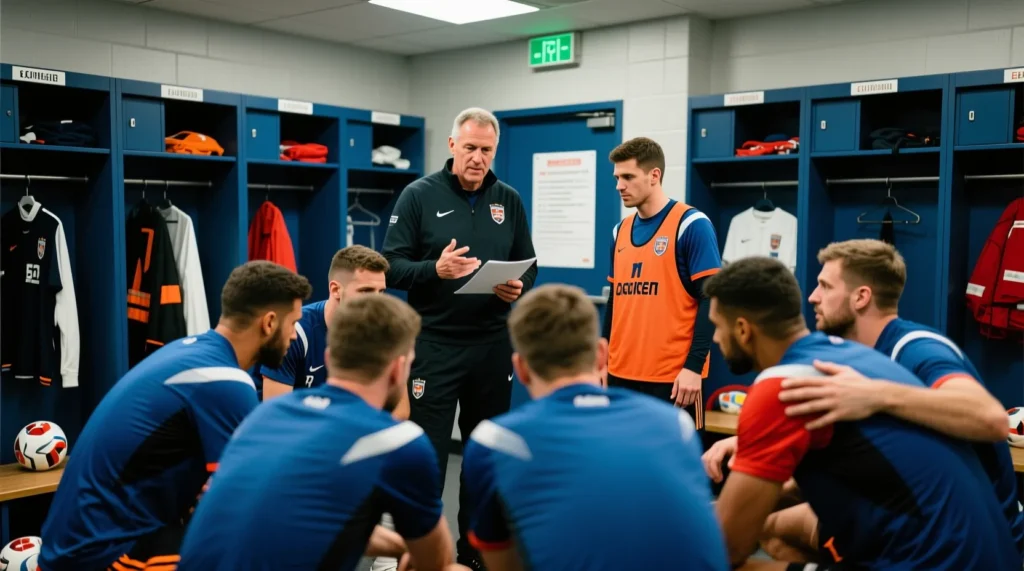 Процесс восстановления после матча: тренеры объясняют молодым игрокам, что такое заминка и зачем она нужна. - иллюстрация