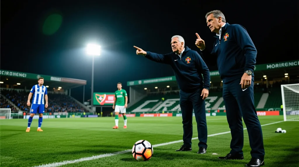 Чемпионат Португалии: подробный обзор матча и статистика владения мячом в игре команд морейренсе - порту. - иллюстрация