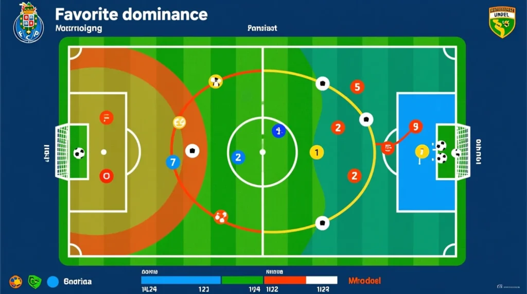 Чемпионат Португалии: подробный обзор матча и статистика владения мячом в игре команд морейренсе - порту. - иллюстрация