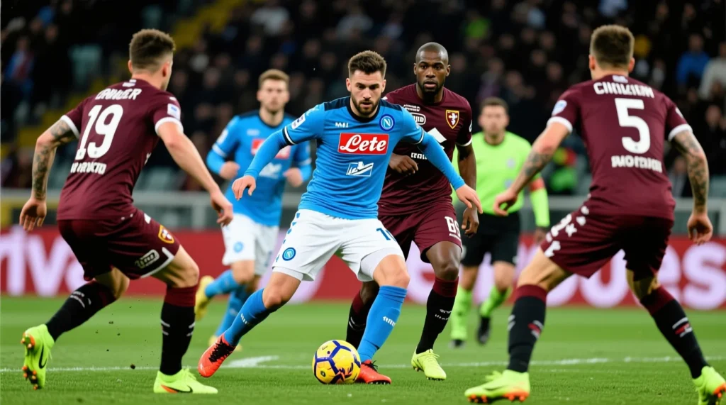 Серія А: детальний огляд матчу та розбір тактичних рішень тренерів у грі команд торіно - наполі за сьогодні. - иллюстрация