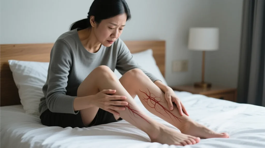 Медицинский аспект в спорте: что делать, если у футболиста видна вздутая вена на ноге после нагрузок. - иллюстрация