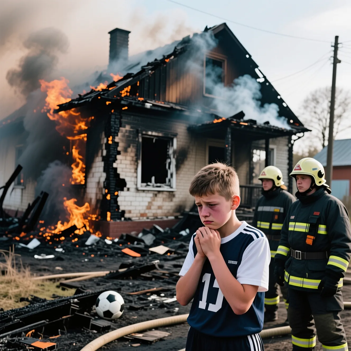 Пожар в Южном Бутове разрушил дом игрока молодежки Спартака Артема Рогова