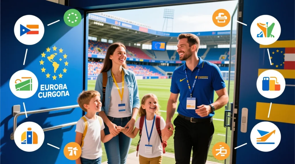 Путешествие на футбольные матчи в Европу: как выбрать и забронировать аккорд тур для всей семьи сегодня. - иллюстрация