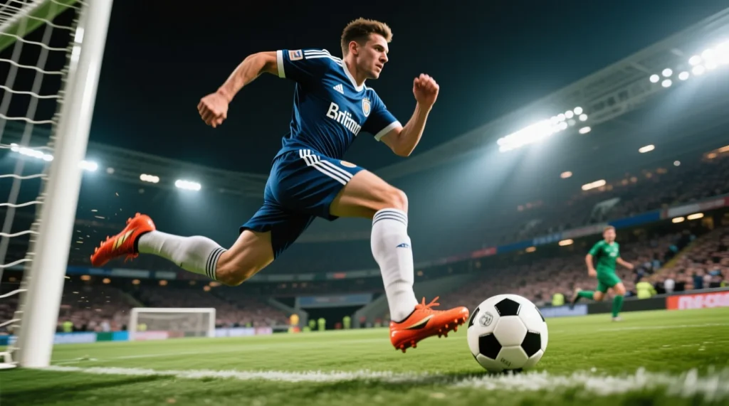 Роль чистого нападающего в тактической схеме: что означает классическая девятка в футболе для команды. - иллюстрация