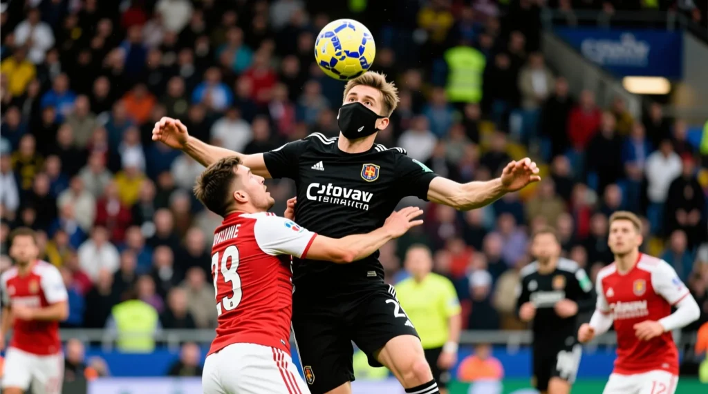 Защитная амуниция футболистов после травм носа: по медицинским причинам поясняем, почему футболисты носят маску. - иллюстрация