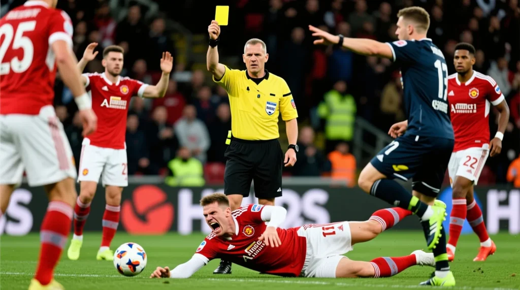 Судейский протокол и дисциплинарные санкции: за какие нарушения правил выдается желтая карта в футболе в игре. - иллюстрация