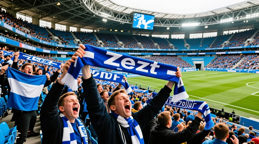 Фольклор болельщиков из Санкт-Петербурга: самые известные и популярные кричалки зенита на стадионе. - иллюстрация