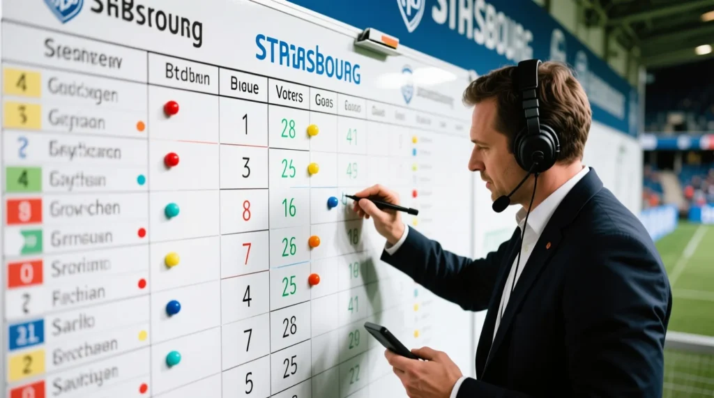 Лига 1: турнирные расклады и положение команд: как изменилась страсбур - ланс турнирная таблица после матча. - иллюстрация