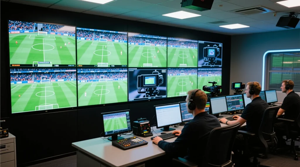 Как работает система видеопомощи арбитрам Var: технический разбор видеоарбитров Технический разбор работы видеоарбитров на стадионе: как функционирует система видеопомощи арбитрам var сегодня. - иллюстрация