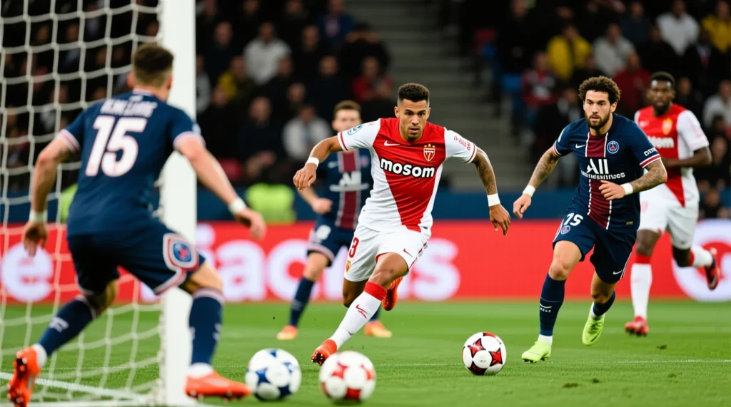 Лига 1: ориентировочные расстановки игроков на предстоящий центральный поединок псж - фк монако составы сегодня. - иллюстрация