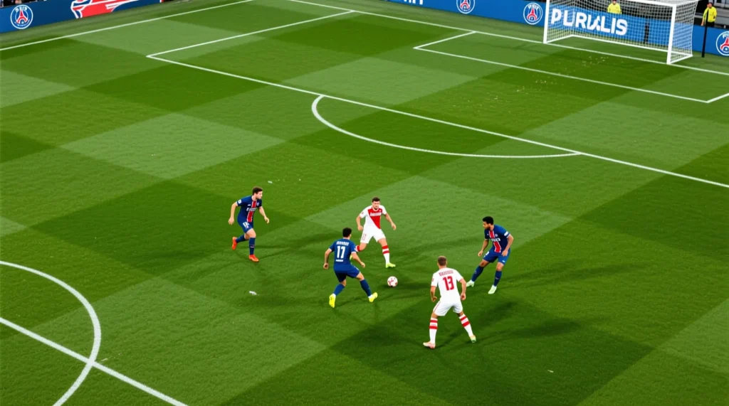 Лига 1: ориентировочные расстановки игроков на предстоящий центральный поединок псж - фк монако составы сегодня. - иллюстрация