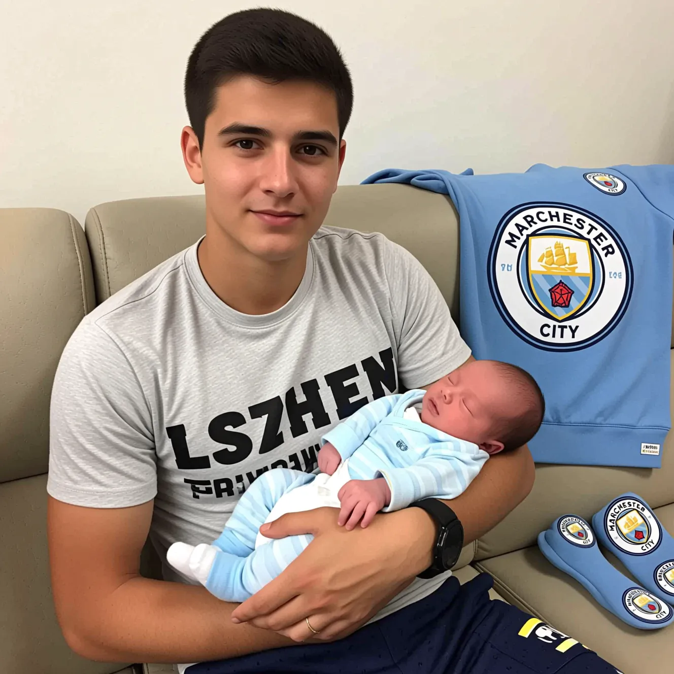 Абдукодир Хусанов из Манчестер Сити стал отцом: у защитника родился сын Давид