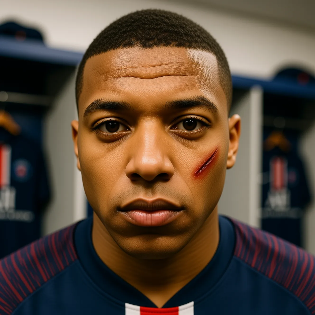 Мбаппе показал рассечение лица после жёсткого удара в матче с «Жироной» Мбаппе показал рассечение лица после жёсткого удара в матче с «Жироной»