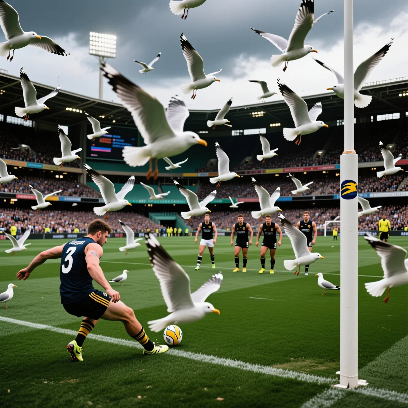 Стая чаек сорвала штрафной в концовке матча А‑Лиги Австралии